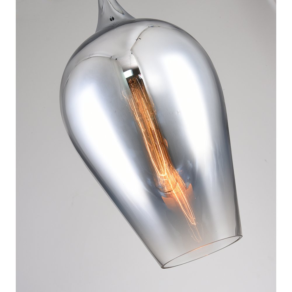 1-Light Chrome Pendant With A Reflective Chrome Faded Glass Shade