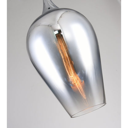 1-Light Chrome Pendant With A Reflective Chrome Faded Glass Shade