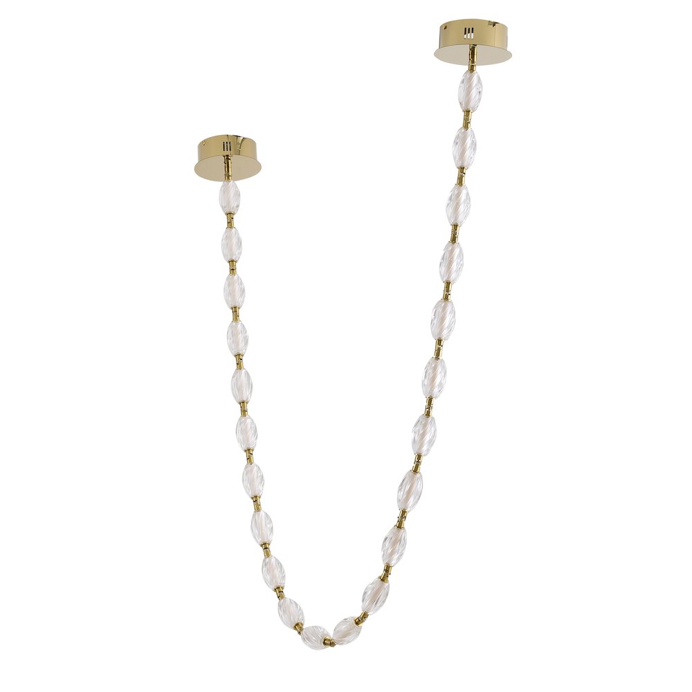 22-Light Brass LED Chandelier With Clear Crystal Shades