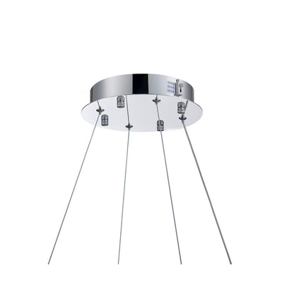 1-Light Chrome LED Chandelier With Clear Crystal Accents
