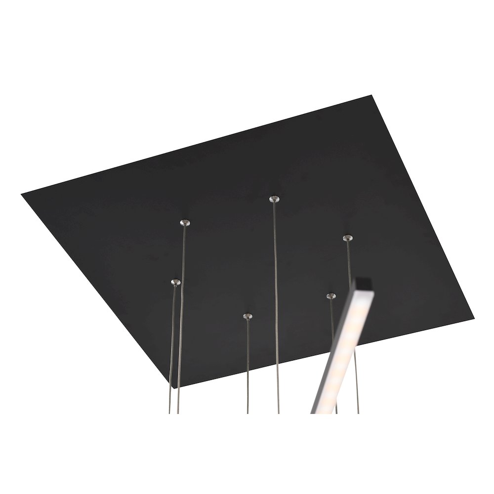2-Light Matte Black Metal LED Chandelier With Selectable LED Color Temperature