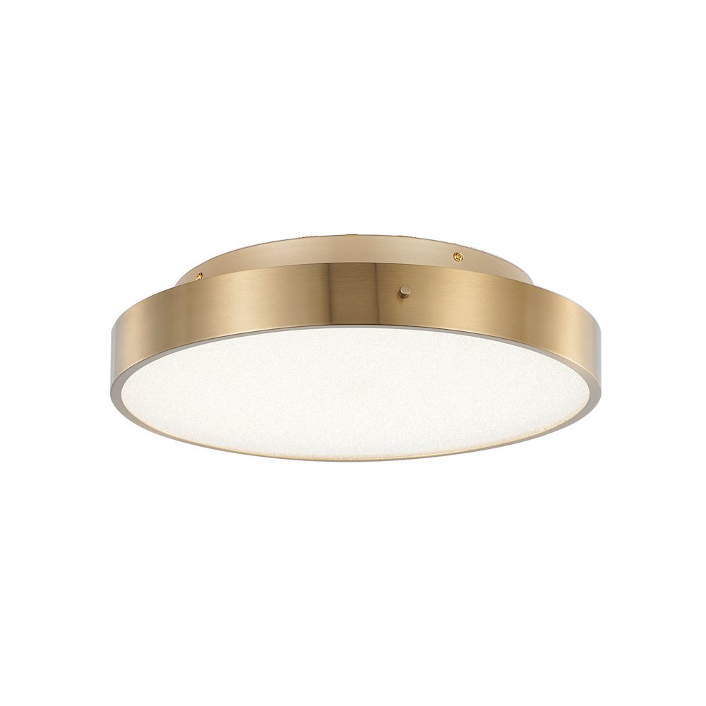 1-Light Brass LED Flush Mount With A Clear Acrylic Beaded Diffuser