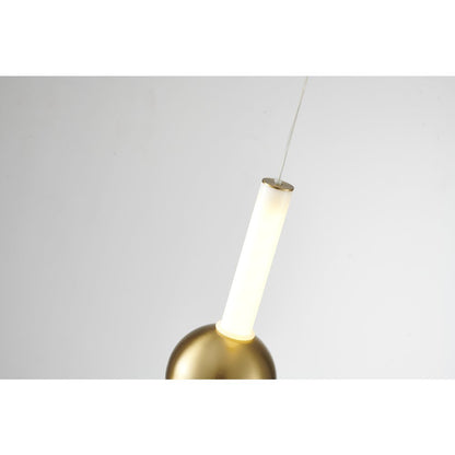 1-Light Gold LED Single Pendant With A White Acrylic Shade