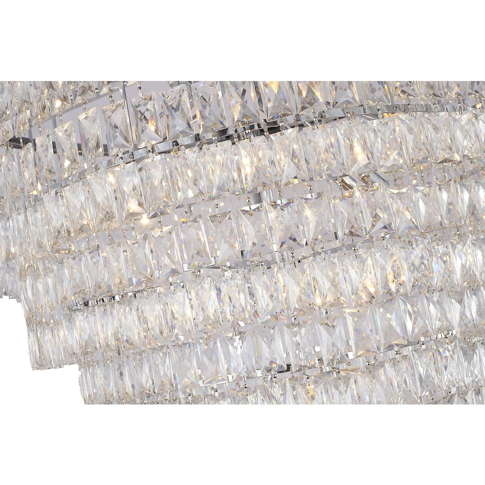 27-Light Chrome Chandelier With Clear Crystals