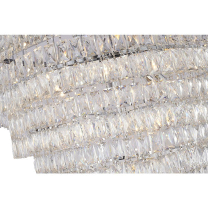 27-Light Chrome Chandelier With Clear Crystals