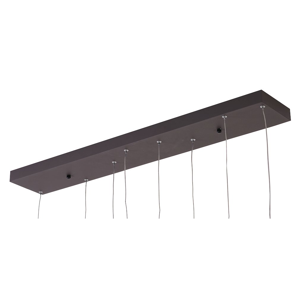 4-Light Dimmable Coffee Brown LED Chandelier With Hanging Box Pendants