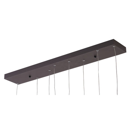 4-Light Dimmable Coffee Brown LED Chandelier With Hanging Box Pendants