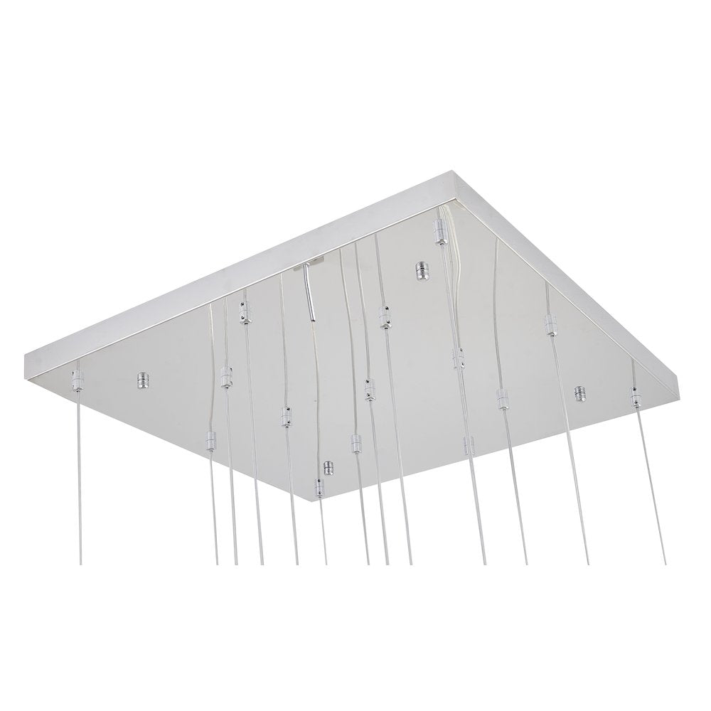 15-Light Chrome Chandelier With A Clear iceberg bubble Crystal