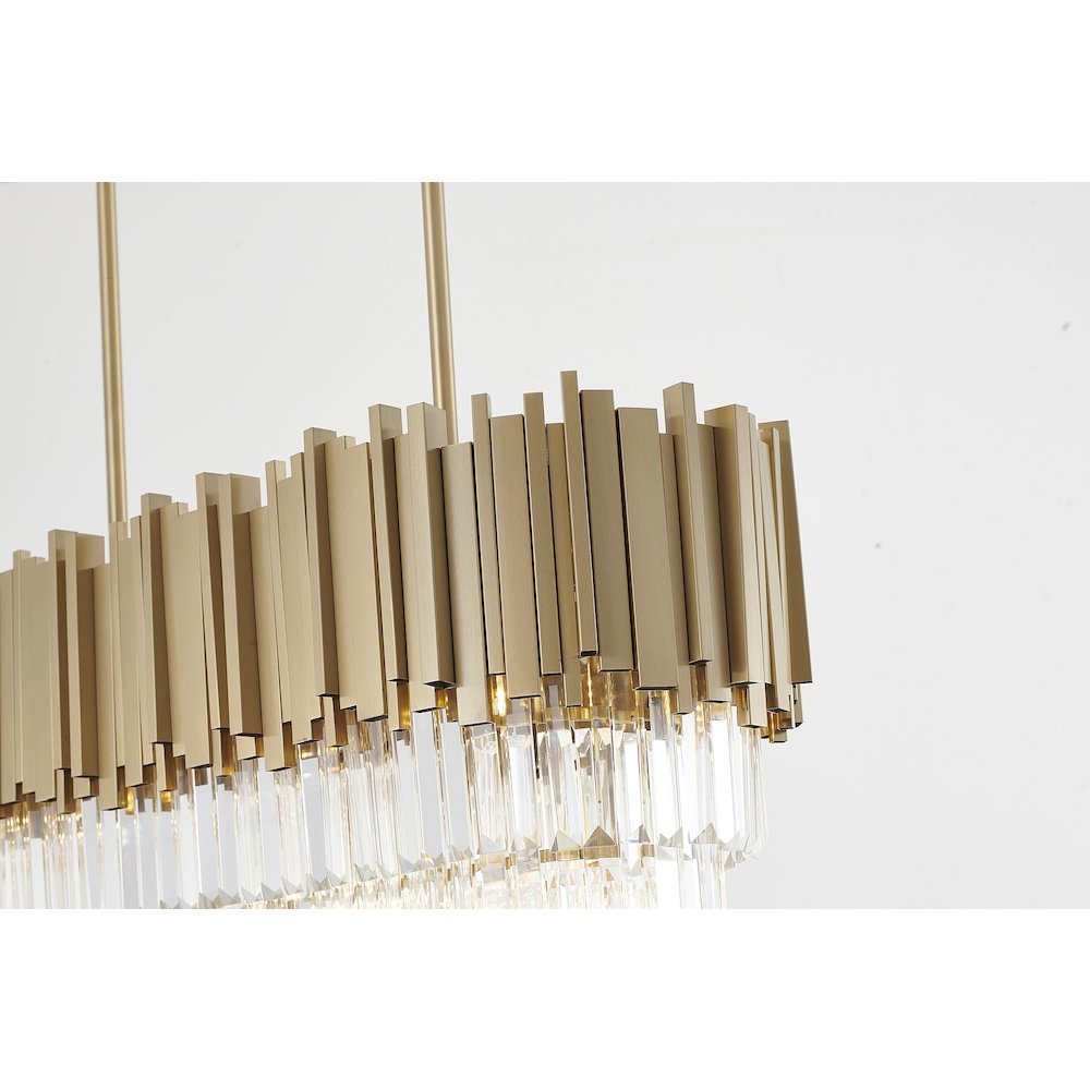 7-Light Gold Chandelier With Clear Crystals