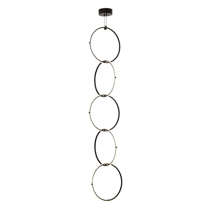 5-Light Black LED Chandelier With White Acrylic Diffuser