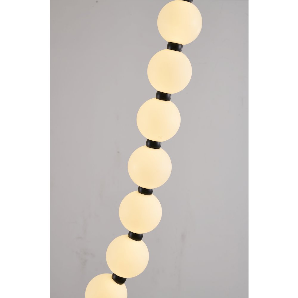 30-Light Black LED Chandelier With White Acrylic Ball Shades