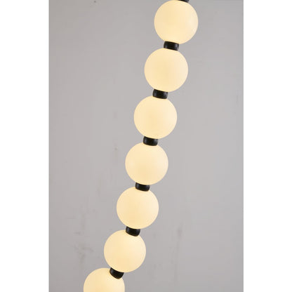 30-Light Black LED Chandelier With White Acrylic Ball Shades