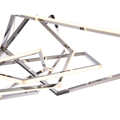 25-Light  Dimmable Chrome LED Chandelier With White Acrylic Diffusers