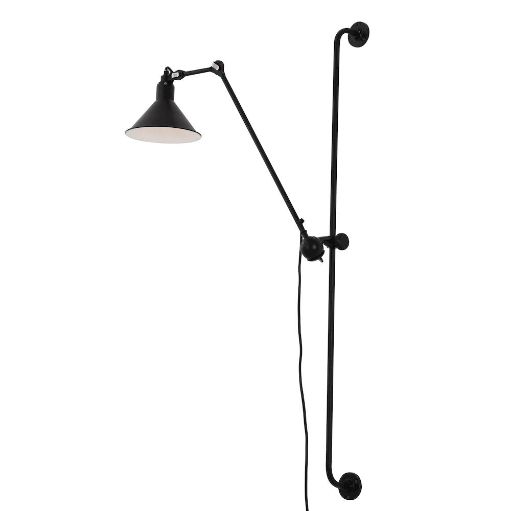 1-Light Matte Black Wall Sconce With A Black Aluminum Shade