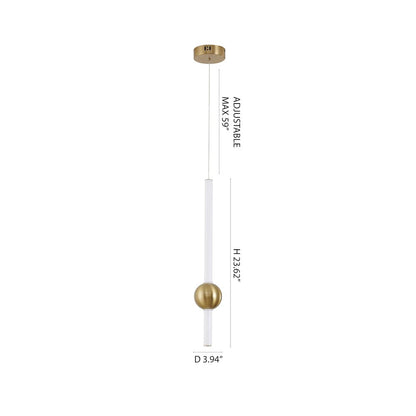 1-Light Gold LED Pendant With A White Glass Shade