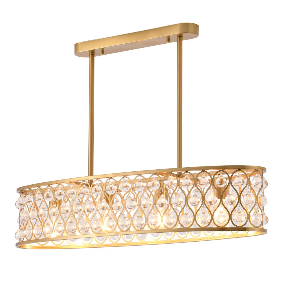 4-Light Gold Chandelier With Clear Crystal Accents