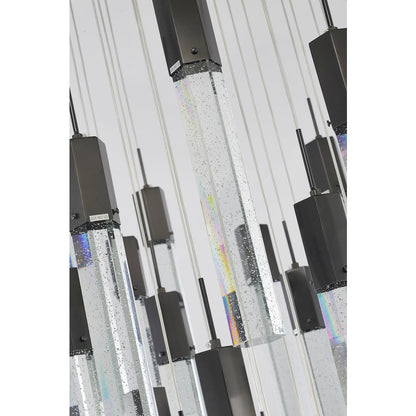 41-Light Black Chandelier With Clear Bubble Crystals