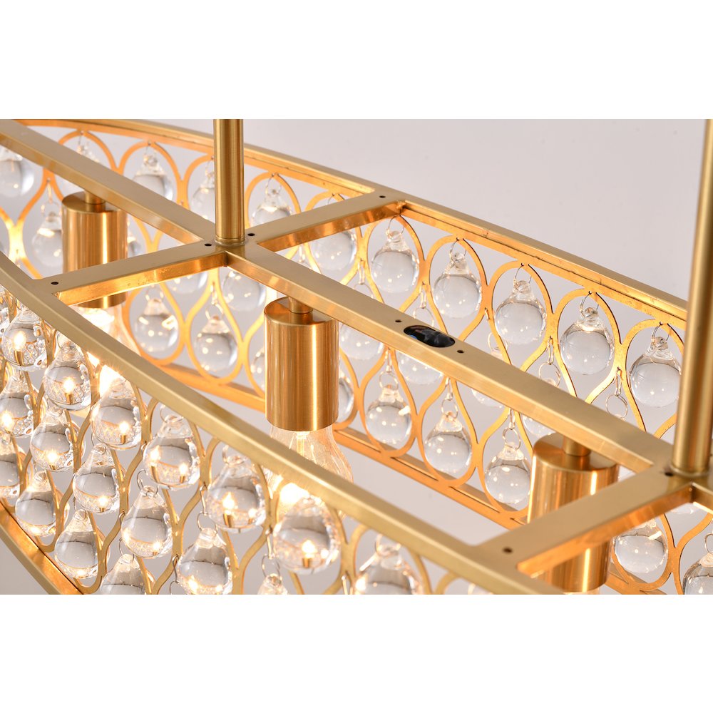 4-Light Gold Chandelier With Clear Crystal Accents