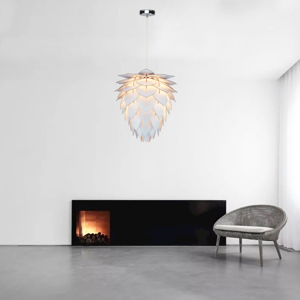 1-Light White Wood Artichoke Chandelier