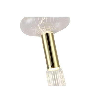 2-Light Gold LED Pendant With Clear Glass Shades