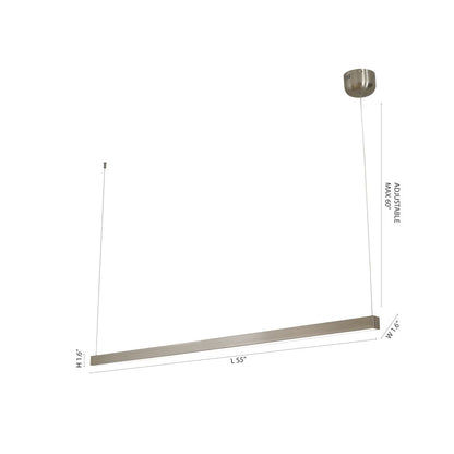 1-Light Satin Nickel LED Chandelier With A White Acrylic Diffuser