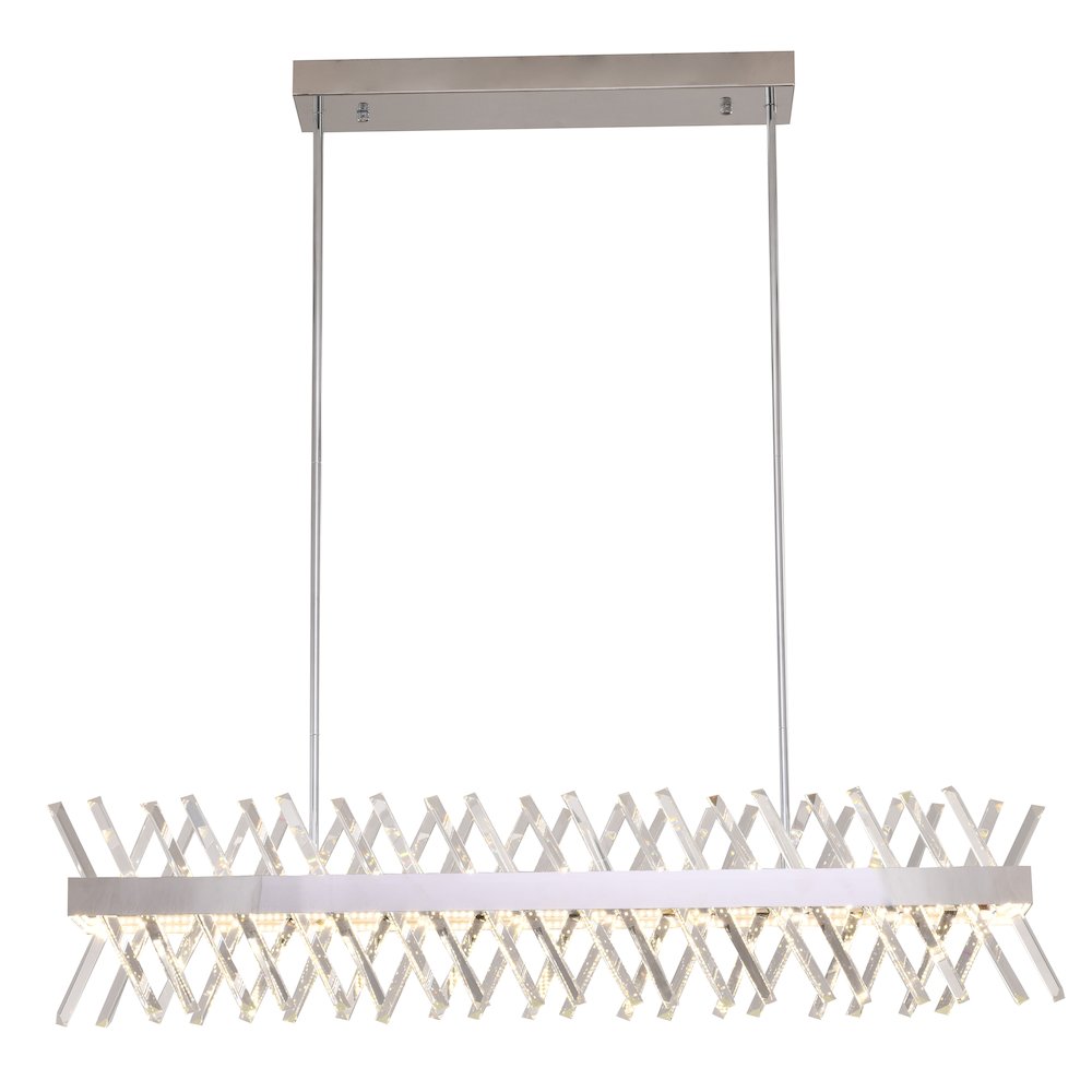 4-Light Chrome dimmable LED chandelier With Clear Crystal Accents