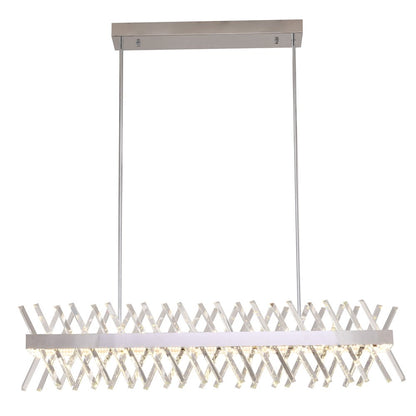 4-Light Chrome dimmable LED chandelier With Clear Crystal Accents