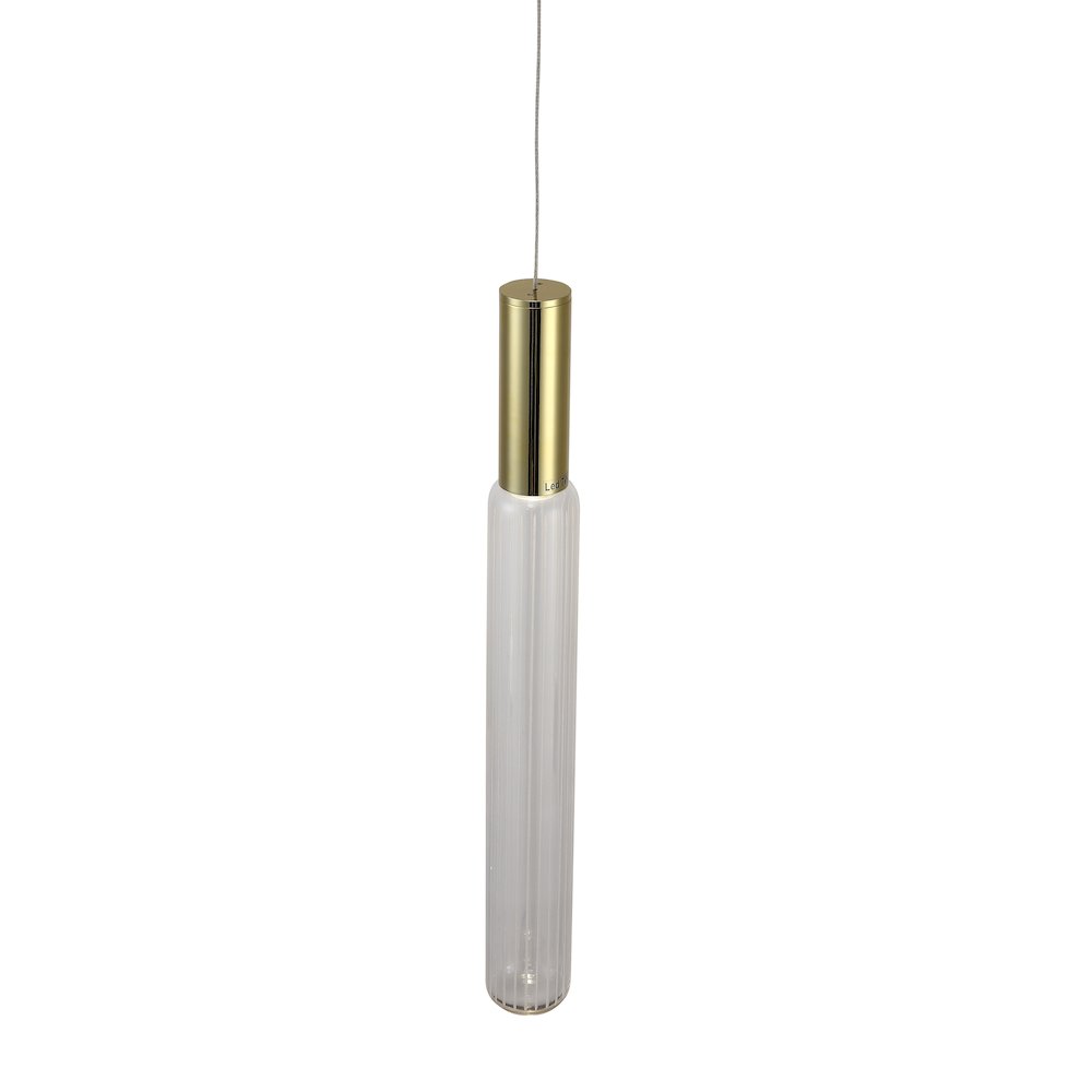 1-Light Gold LED Pendant With A Clear Glass Shade