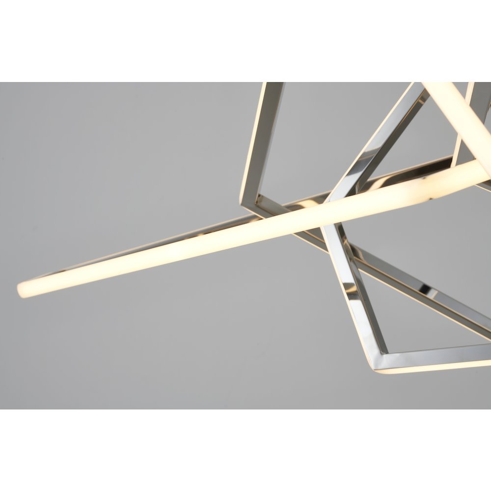 25-Light Chrome Stainless Steel LED Chandelier With White Acrylic Diffusers
