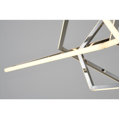 25-Light Chrome Stainless Steel LED Chandelier With White Acrylic Diffusers