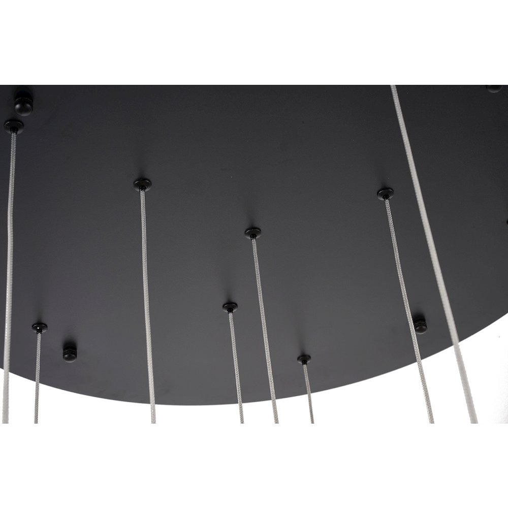 15-Light Satin Black LED Chandelier With PC Shades