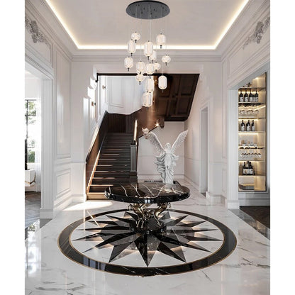 15-Light Satin Black LED Chandelier With PC Shades