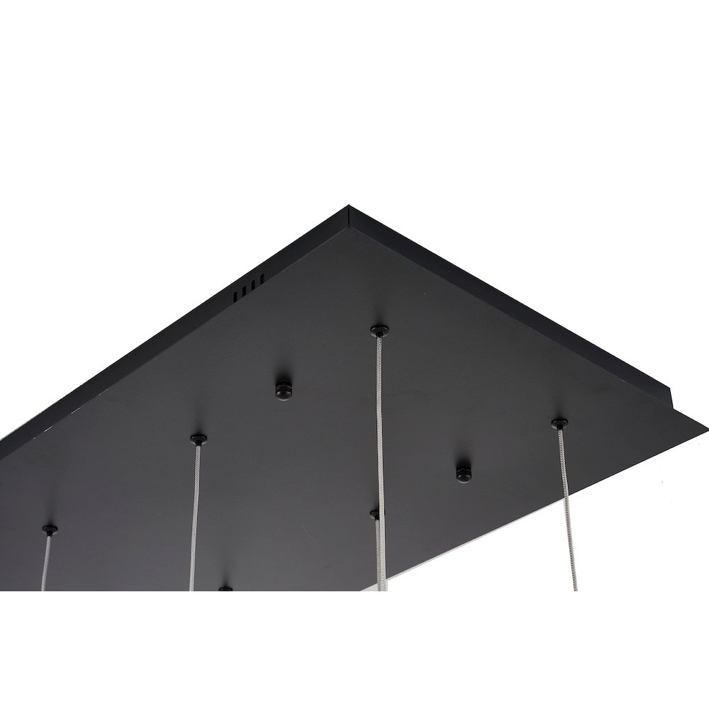 12-Light Satin Black LED Chandelier With PC Shades