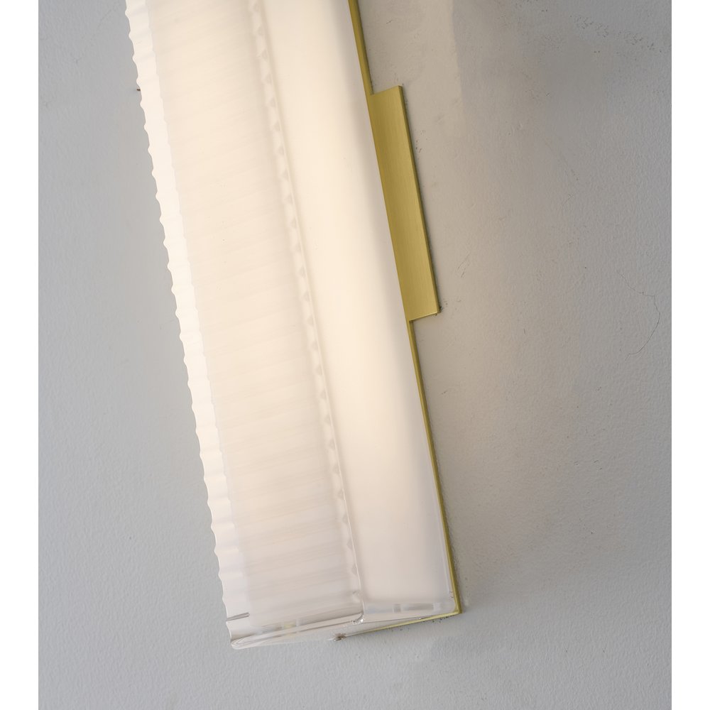 1-Light Matte Brass LED Wall Sconce With A Clear Frosted Glass Shade