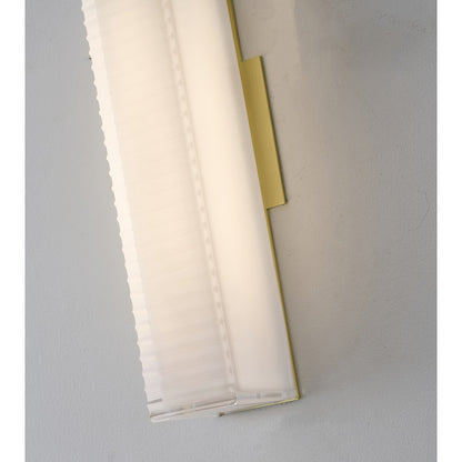 1-Light Matte Brass LED Wall Sconce With A Clear Frosted Glass Shade
