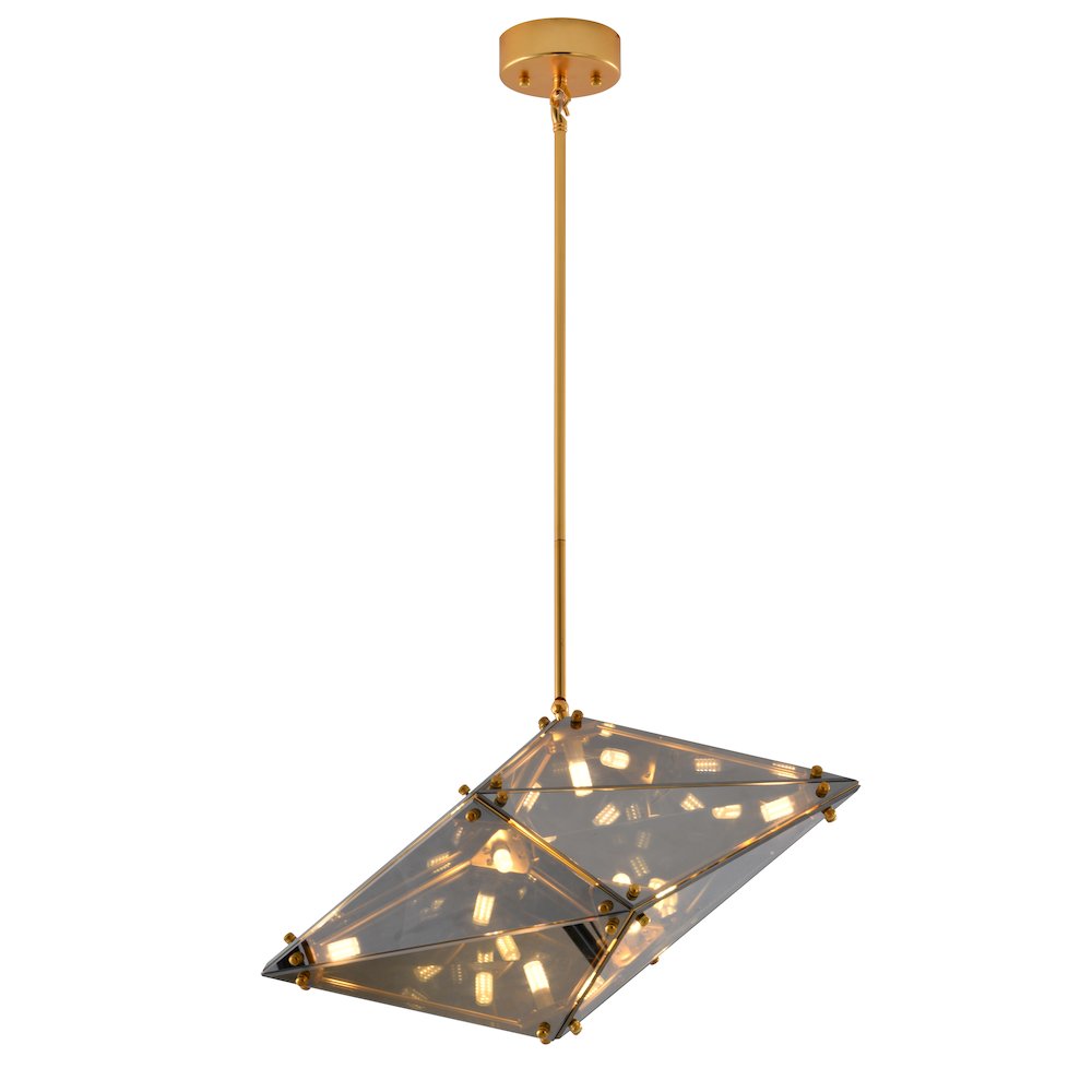 9-Light Gold Chandelier With A Smoke Glass shade