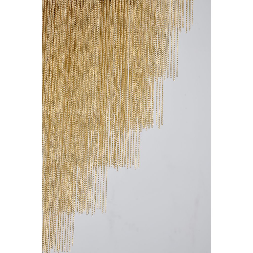 20-Light Gold Chandelier With Hanging Aluminum Chains