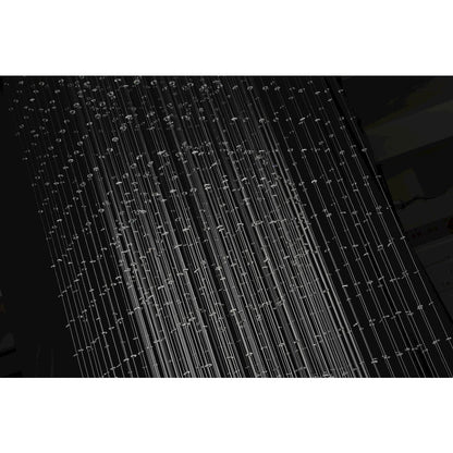 12-Light Chrome Chandelier With Clear Hanging Crystals And Beads