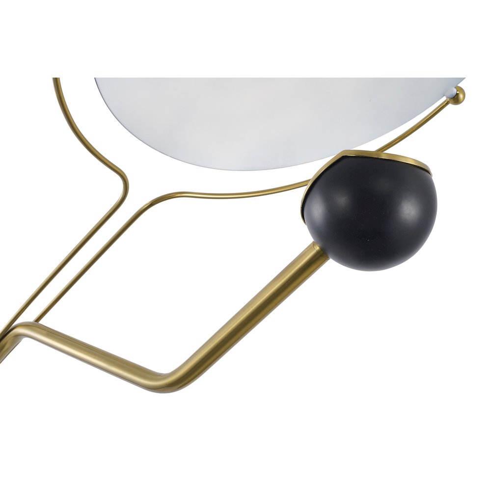 1-Light Black Aluminum Floor Lamp With A Marble Base And Metal Shade
