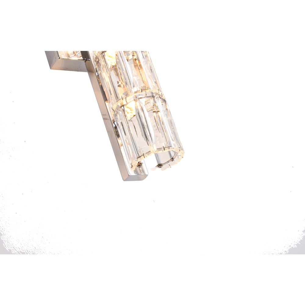 5-Light Chrome Wall Sconce With Clear Crystal Accents