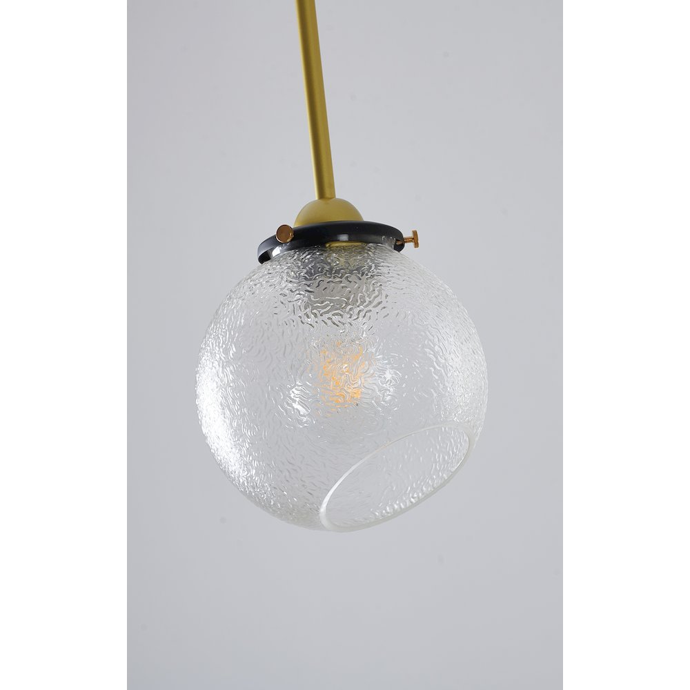 1-Light Gold Plated Single Pendant With A Clear Glass Shade