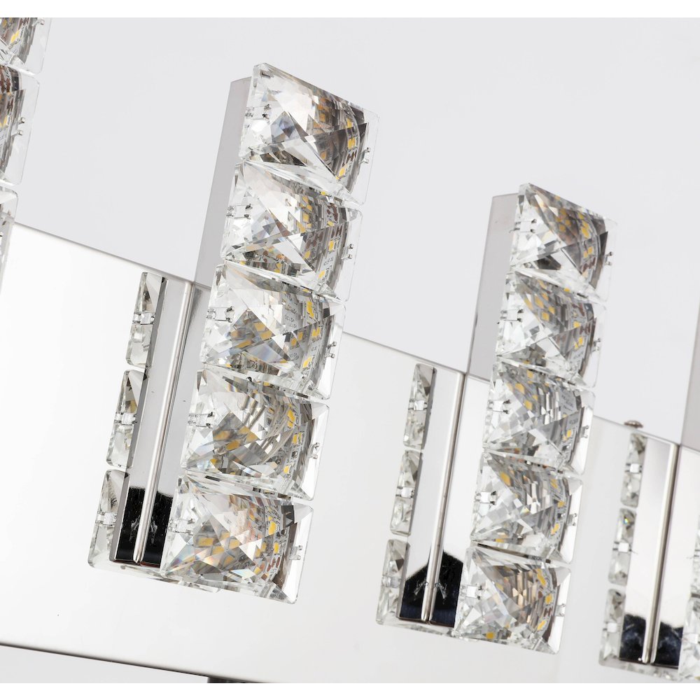 5-Light Chrome LED Wall Sconce With Clear Crystals