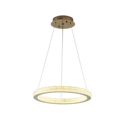1-Light Sand Gold LED Chandelier With A Clear Acrylic Diffuser