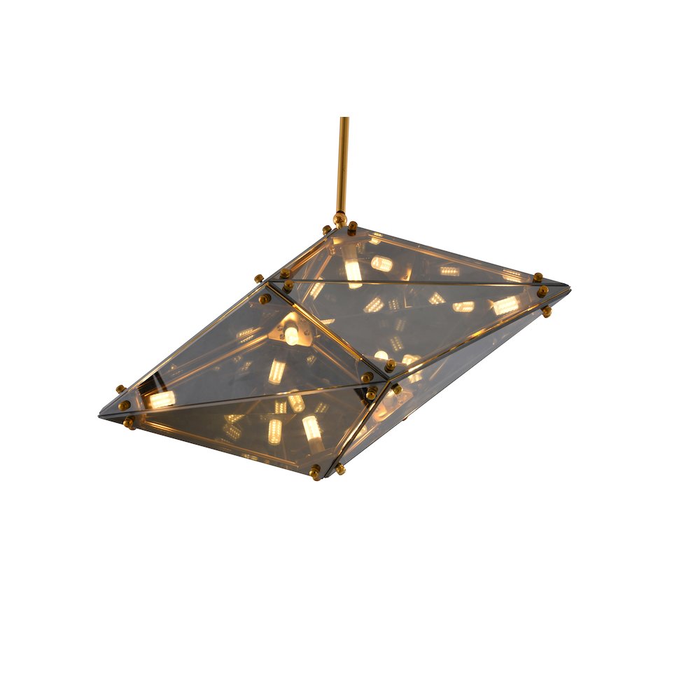 9-Light Gold Chandelier With A Smoke Glass shade