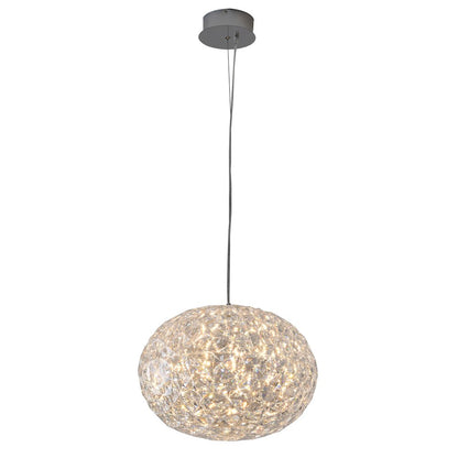 1-Light Chrome Dimmable LED Pendant With A Clear Acrylic Shade