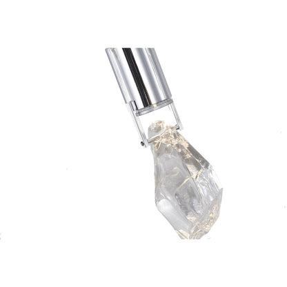 10-Light Chrome Chandelier With Clear Crystal Stones