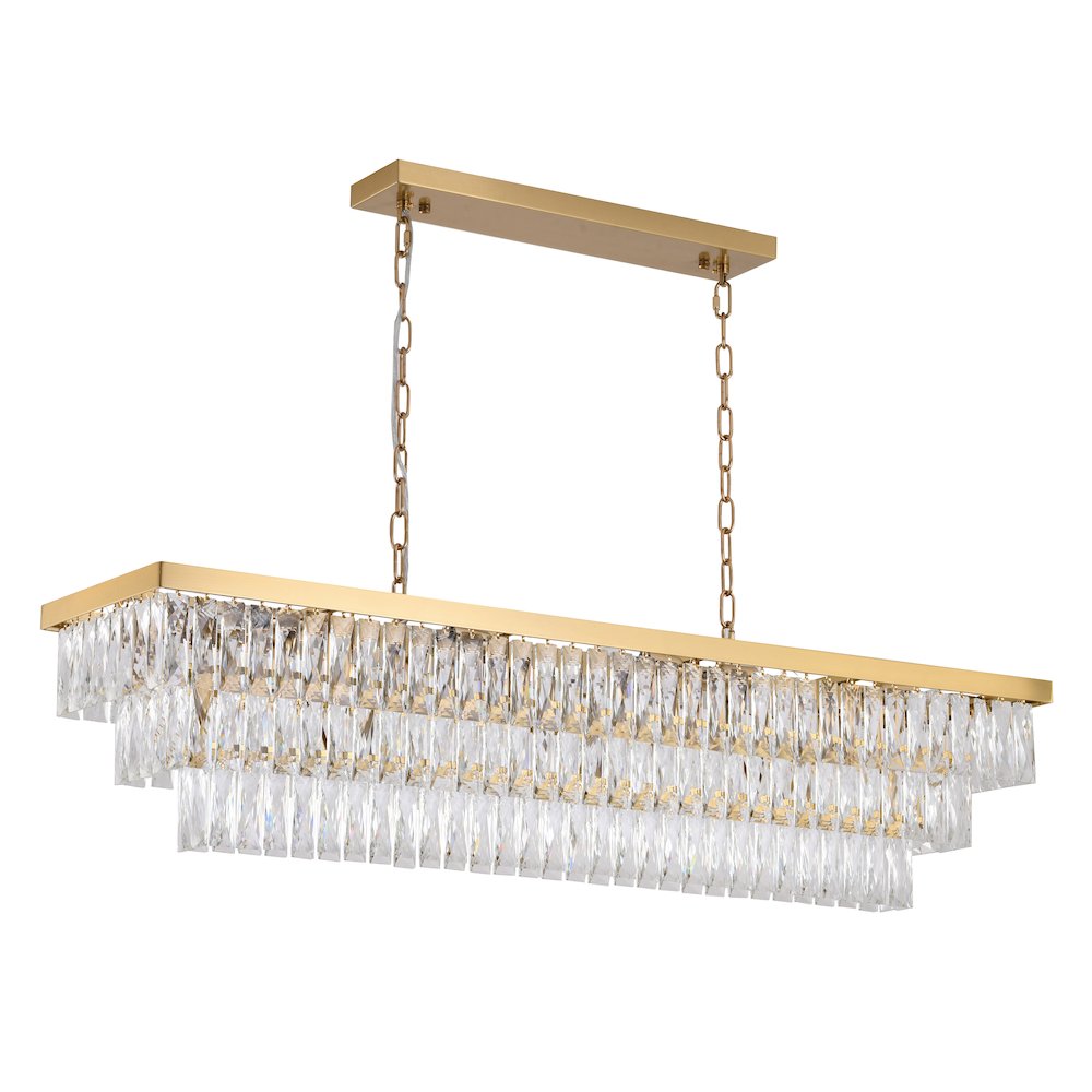 16-Light Gold Metal Chandelier With Clear Crystal
