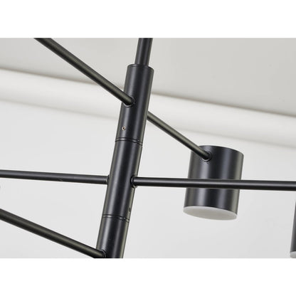 6-Light Black Chandelier With White Acrylic Shades