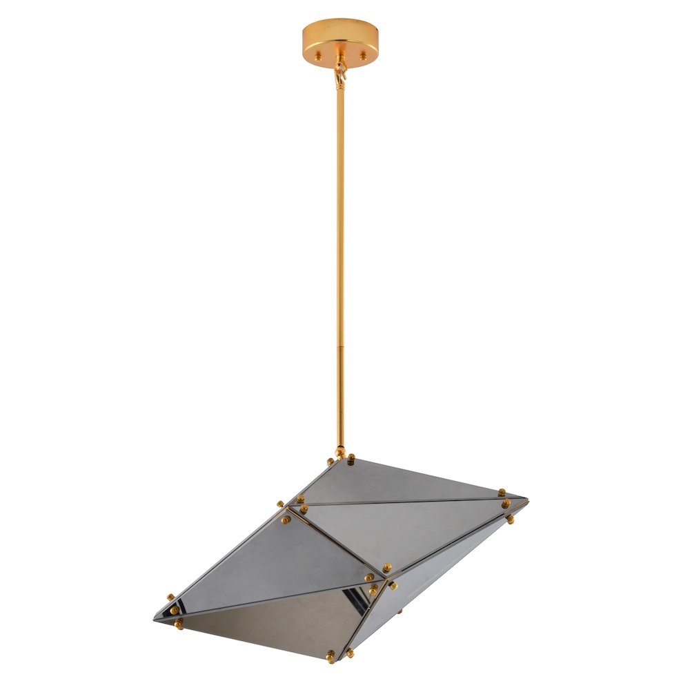 9-Light Gold Chandelier With A Smoke Glass shade