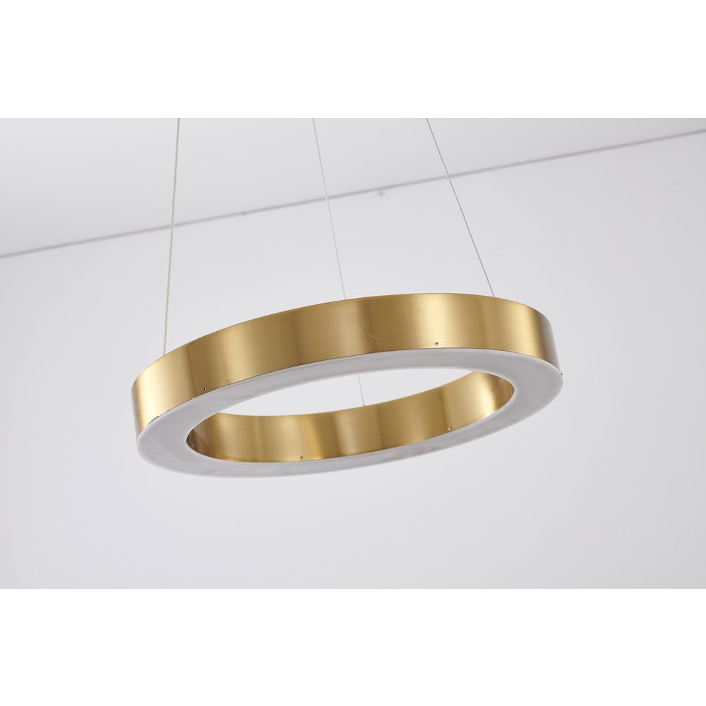 1-Light Gold LED Chandelier With An Acrylic Bottom Len